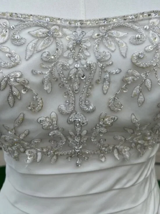 NWT Exclusive Bridal Ivory Taffeta Strapless Gown – Size 8 - Picture 4 of 16